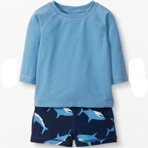 New Hanna Andersson Blue Shark Rashguard Swimsuit 6 - 12 Months